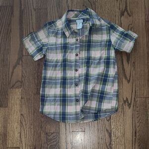 Carter's Blue and Green Button Down Shirt Casual Style